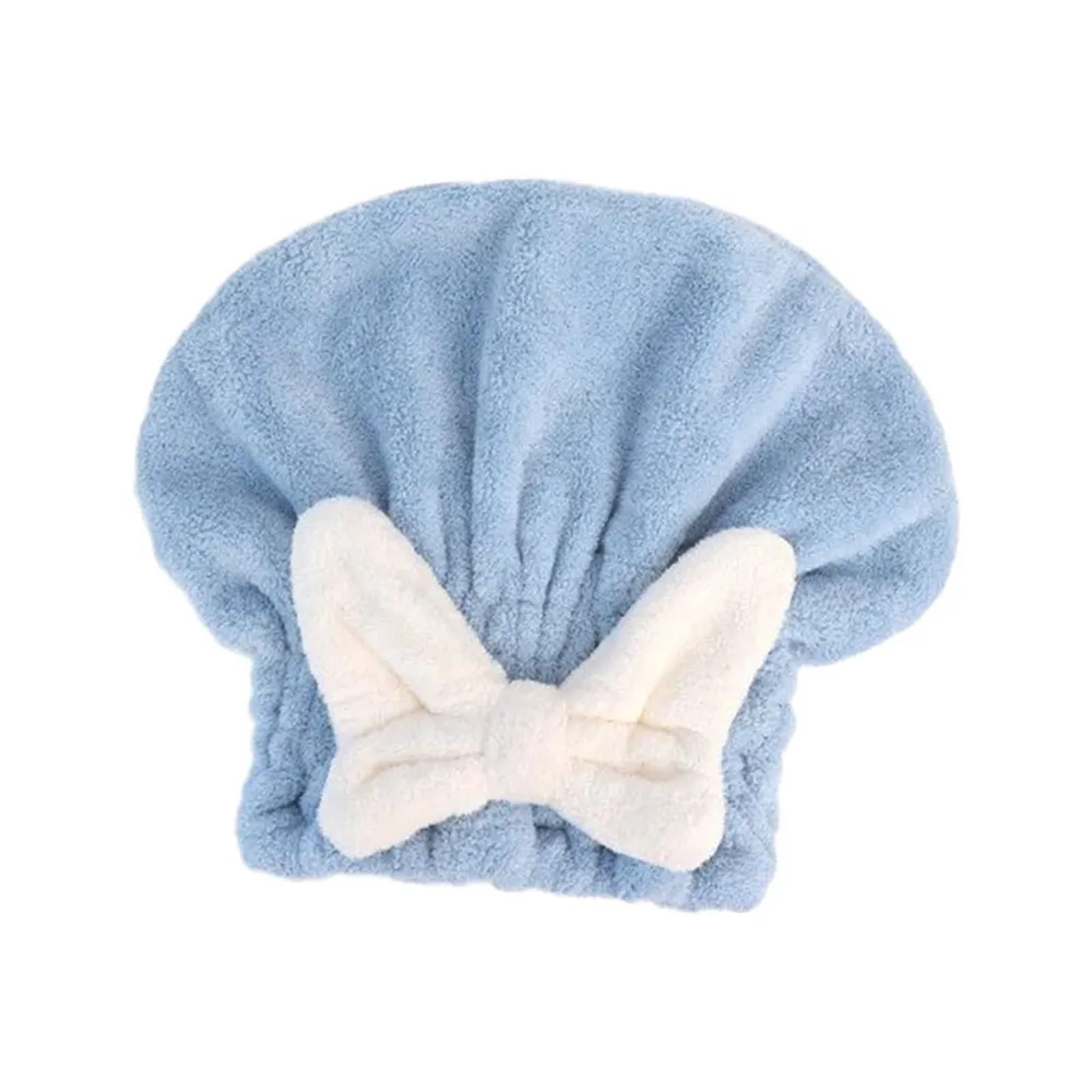 YXINAER Hair Drying Cap Coral Velvet Hair Drying Towels Super Absorbent Turban Towel Cap Quick Dry Head Wrap with Bow-Knot Shower for Wet(Blue,4PCS)