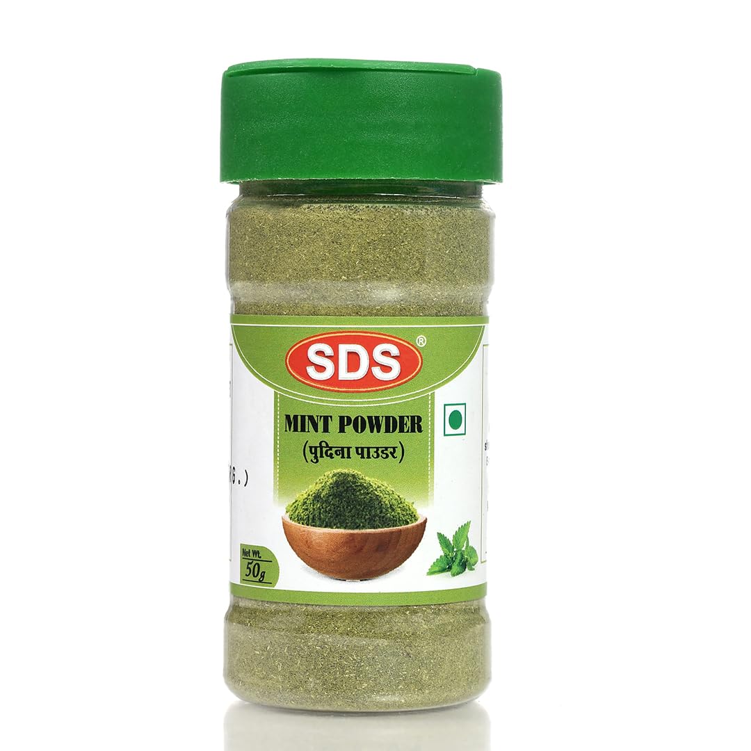 SDS Pudina Powder: The Essence of Fresh Minty Flavor - 50g (Pack of 1)