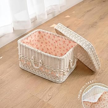 Amazon.co.jp: バスケット かご ふた フタ 小物収納 バスケット
