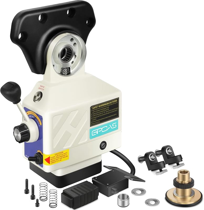 Power Feed X-Axis for Milling Machine 450 in-lb Torque, 0-200RPM | Table Milling Machine Power Feed 110V,for Bridgeport and Some Knee Type Mills with a 5/8" Diameter Shaft on the End