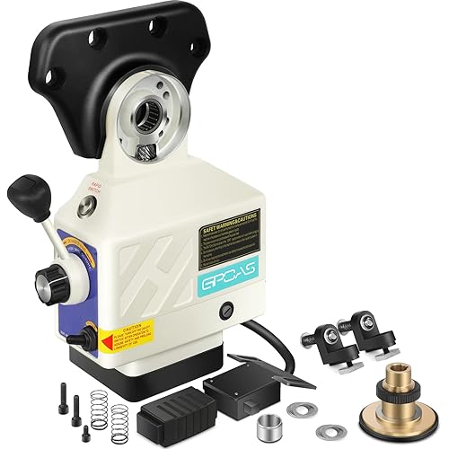 Power Feed X-Axis for Milling Machine 450 in-lb Torque, 0-200RPM Table Milling Machine Power Feed 110V,for Bridgeport and Some Knee Type Mills with a 5/8" Diameter Shaft on the End