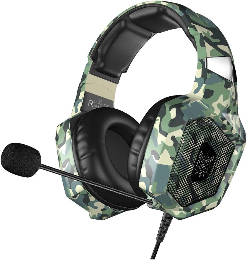 VersionTECH. Gaming Headset - Updated K8 Headset Gaming for PS4 New Xbox One, Stereo Over-Ear Headphones with Noise-canceling Microphone & LED Lights for PC Computer Mac Laptop Nintendo Switch Games