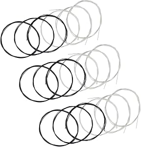 Classical Guitar Strings 3 full sets with Black Nylon for E-1st B-2nd G-3rd and Nylon Core Silver-Plated Copper Wound for D-4th A-5th E-6th
