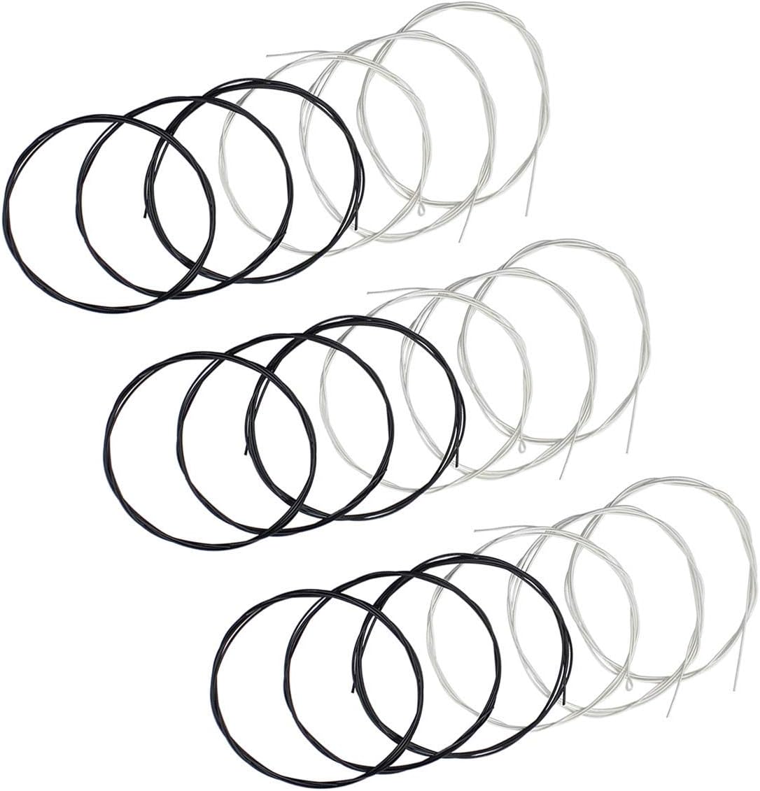 Classical Guitar Strings 3 full sets with Black Nylon for E-1st B-2nd G-3rd and Nylon Core Silver-Plated Copper Wound for D-4th A-5th E-6th