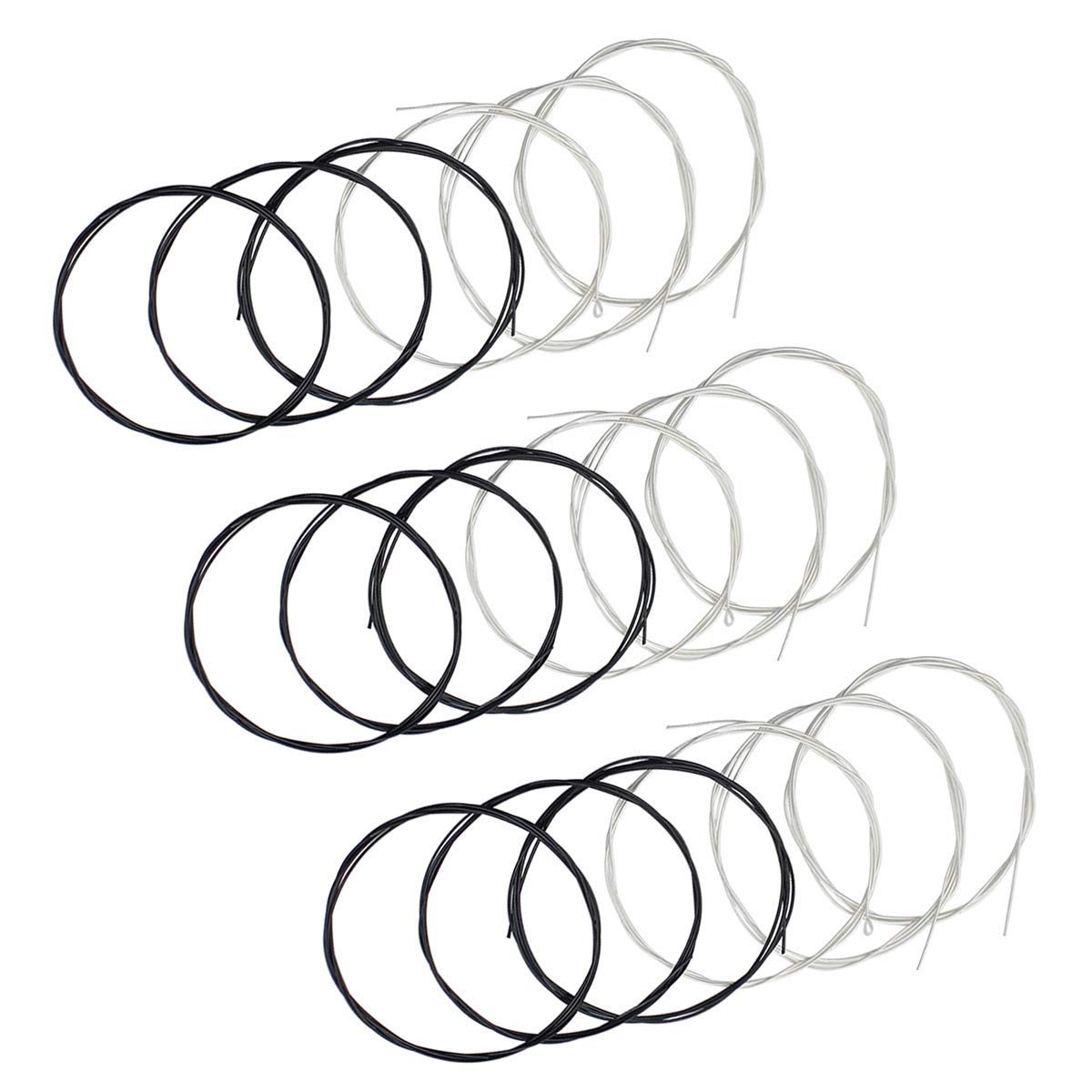 Classical Guitar Strings 3 full sets with Black Nylon for E-1st B-2nd G-3rd and