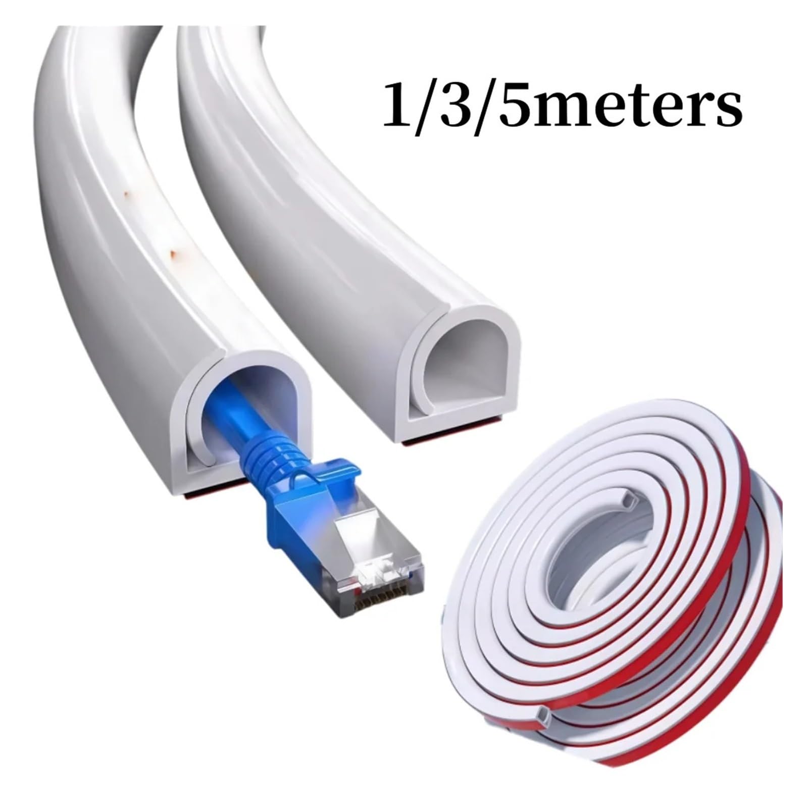 Canalina Passacavi 1pc copertura flessibile del cavo del pavimento Cavo in PVC Filo di gestione del dispositivo di spegnimento della parete Installazione semplice
