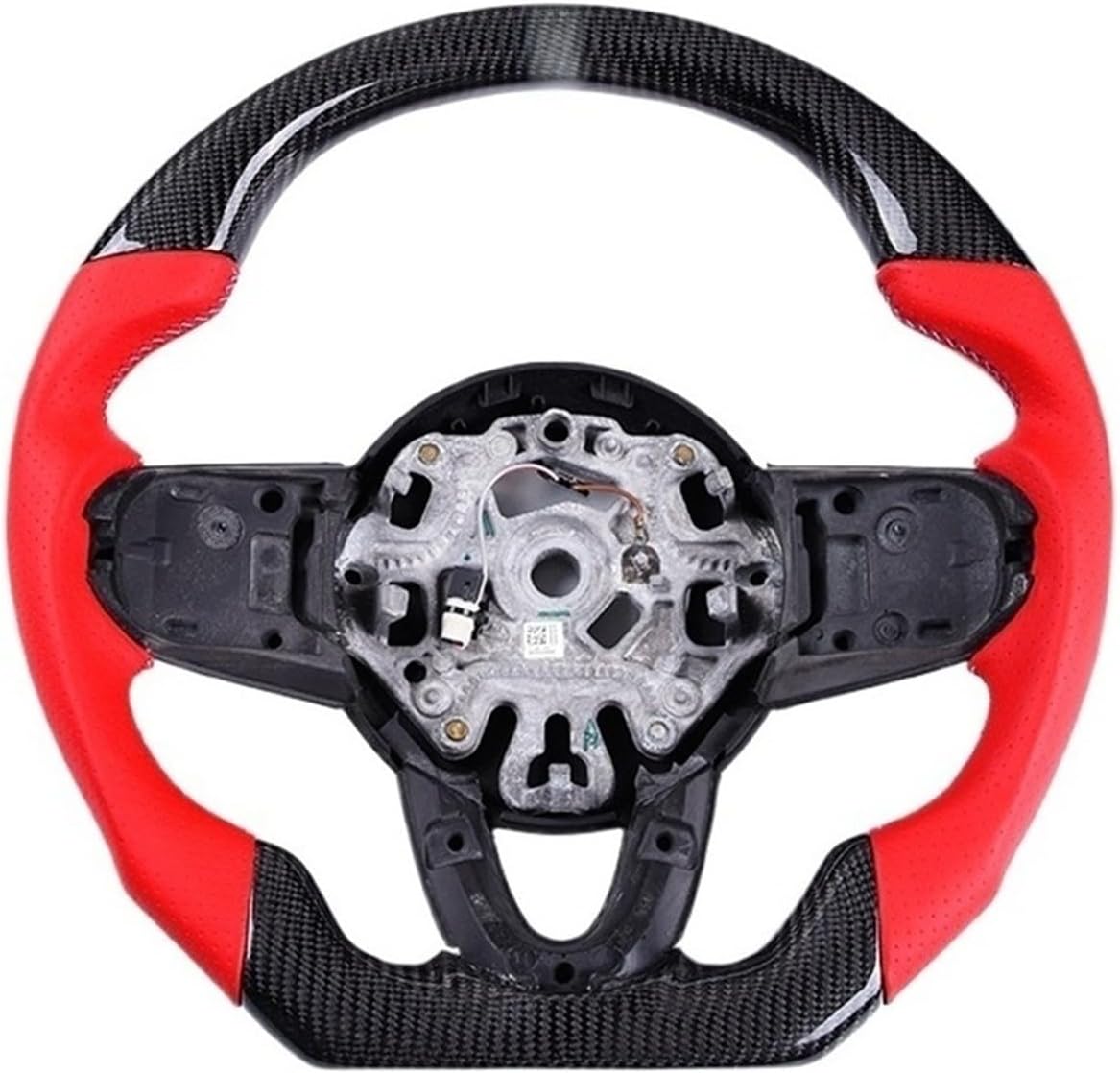 Carbon Fiber Steering Wheel Leather Customized Compatible With MINI Cooper F R Series Clubman F60 Interior Accessories F56(Carbon fiber black)