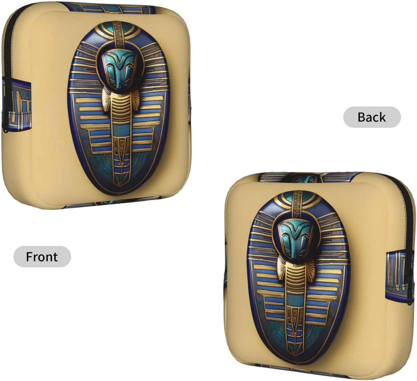 Egyptian Scarabs Print Women Period Bag Sanitary Pouch Portable Pad Pouch Tampon Holder Small Zipper Pouch Storage Bag
