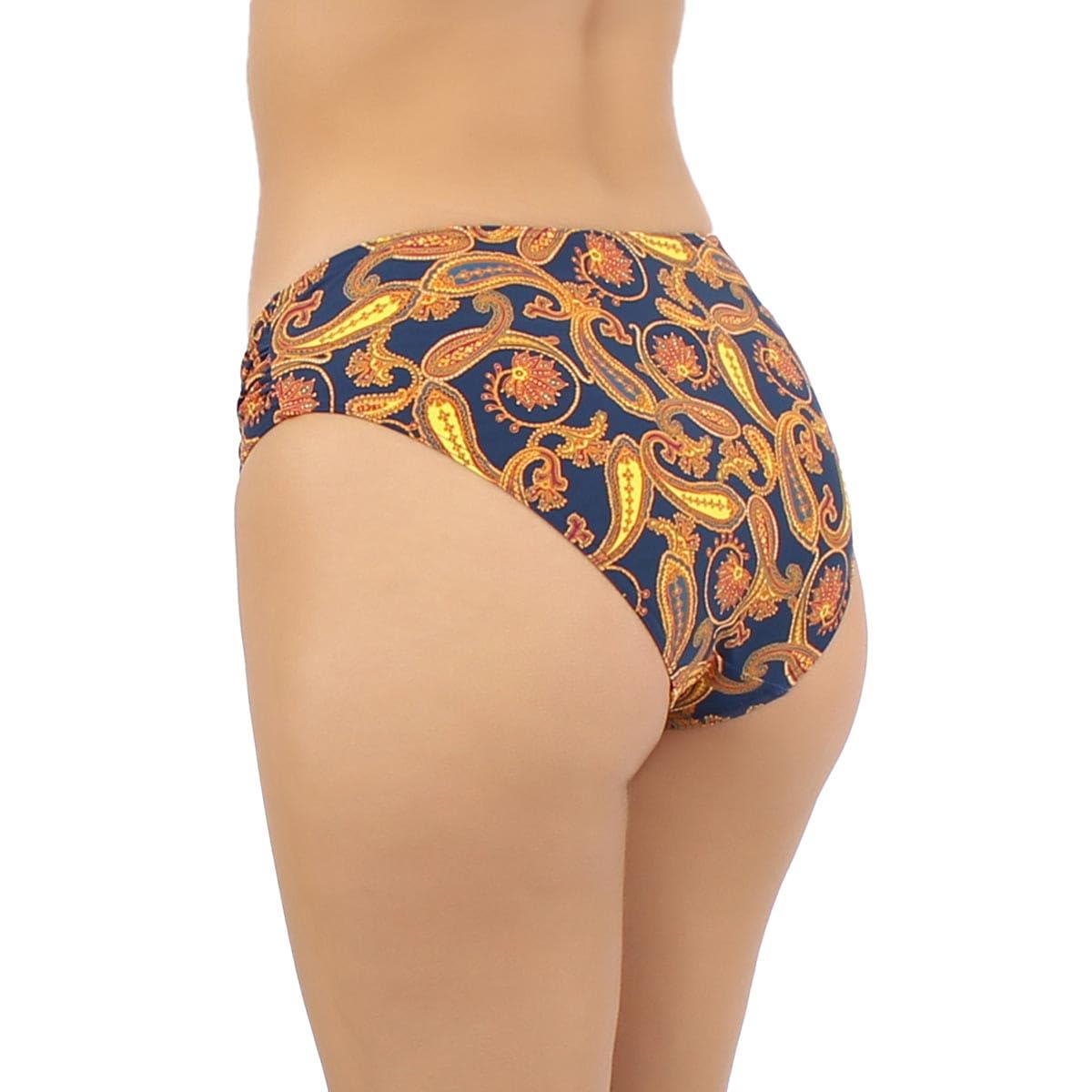 Janine Robin Bas de Maillot de Bain Culotte drapée Caracas Bleu Marine