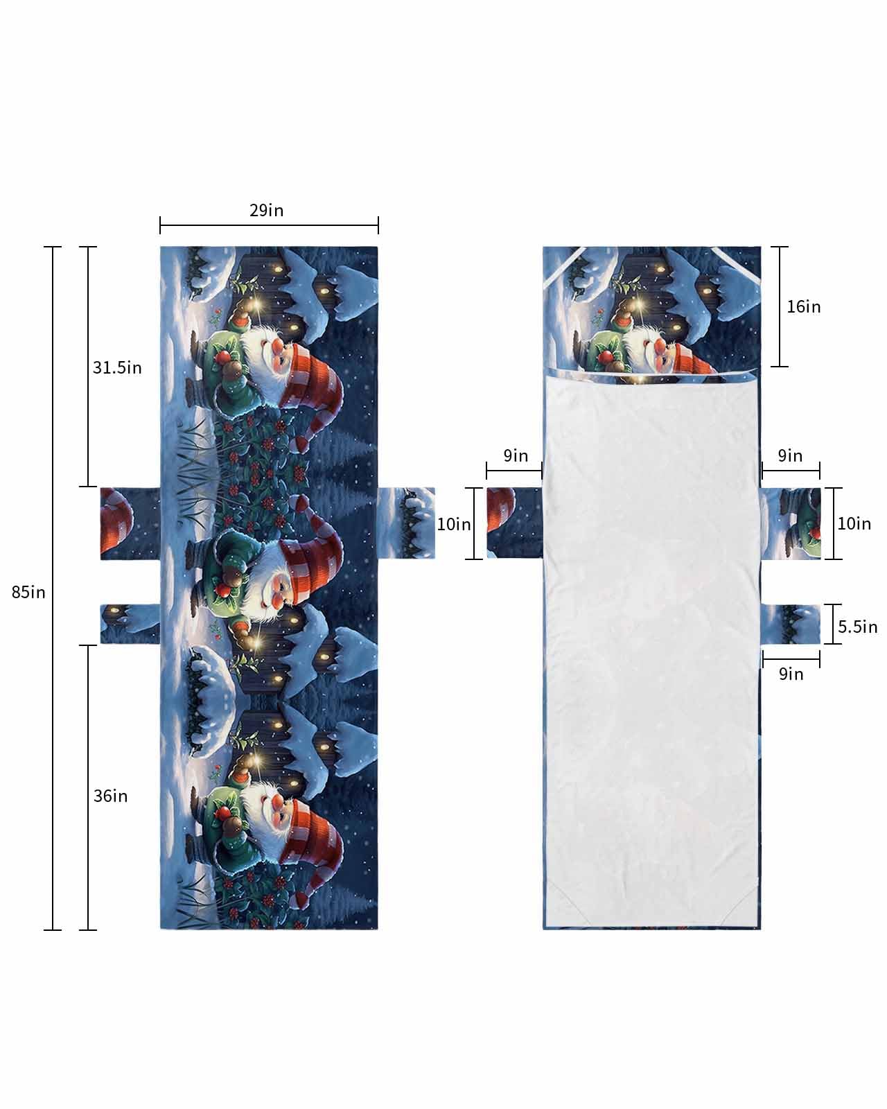 Gnomes Christmas Beach Pool Patio Lounge Chaise Chair Cover Towel with Pockets,Absorbent & Quick Dry Microfiber Towel Cover Bag Summer Travel Accessories for Sunbathing Winter Barn Snowy Berry Tree