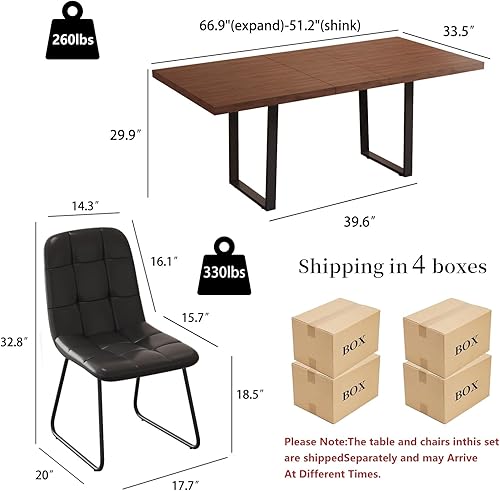 Miniatura 56 de Combinación de mesa de comedor y silla moderna extensible de 63 a 79 pulgadas, juego de mesa de comedor familiar de 6/8 personas, tablero de mesa de