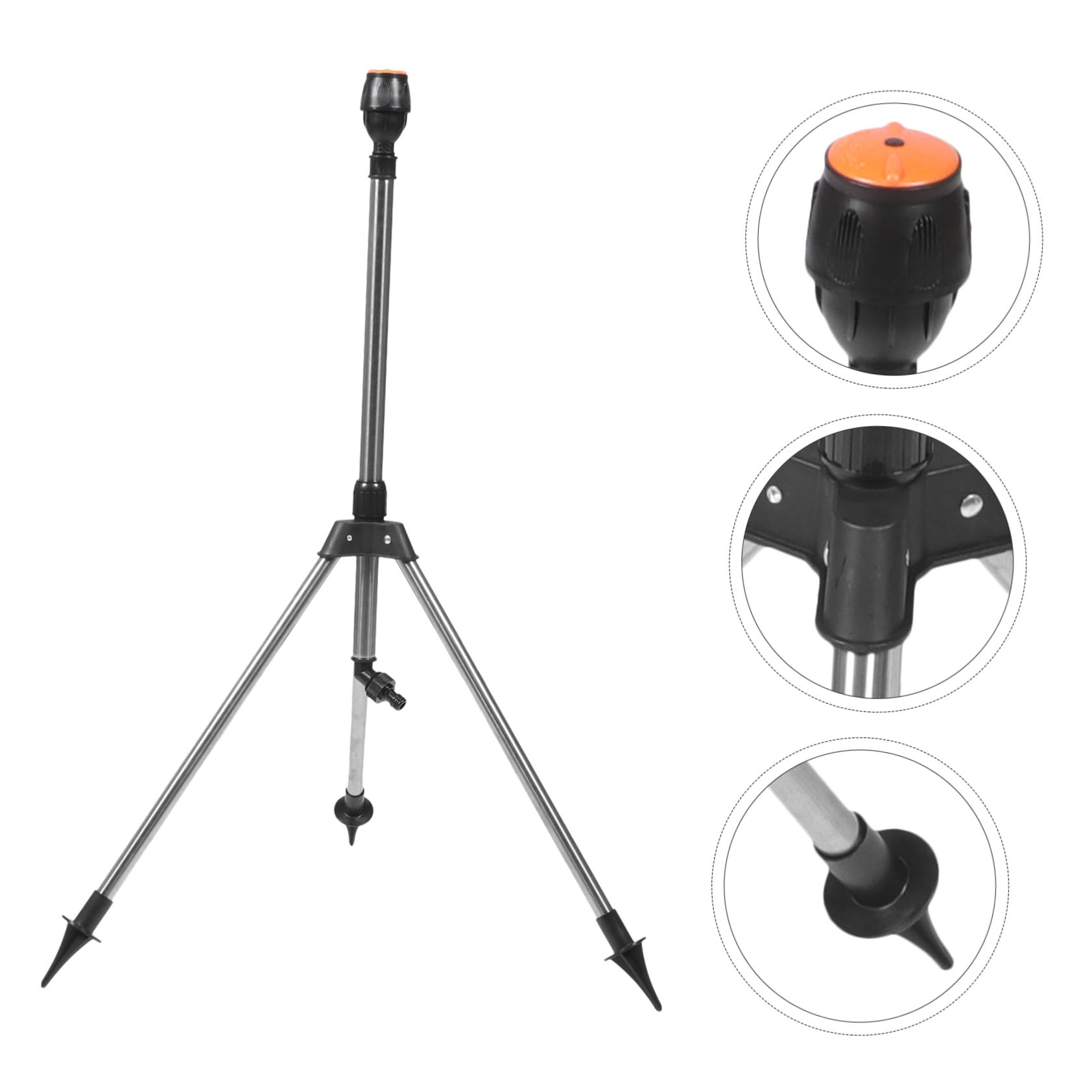 Mikikit Arroseur Rotatif à Buse Unique pour Jardin sur Trépied Extensible – Irrigation Pelouse Automatique 360 Degrés – Arroseur d'eau Réglable Solide Et Système D'arrosage Extérieur