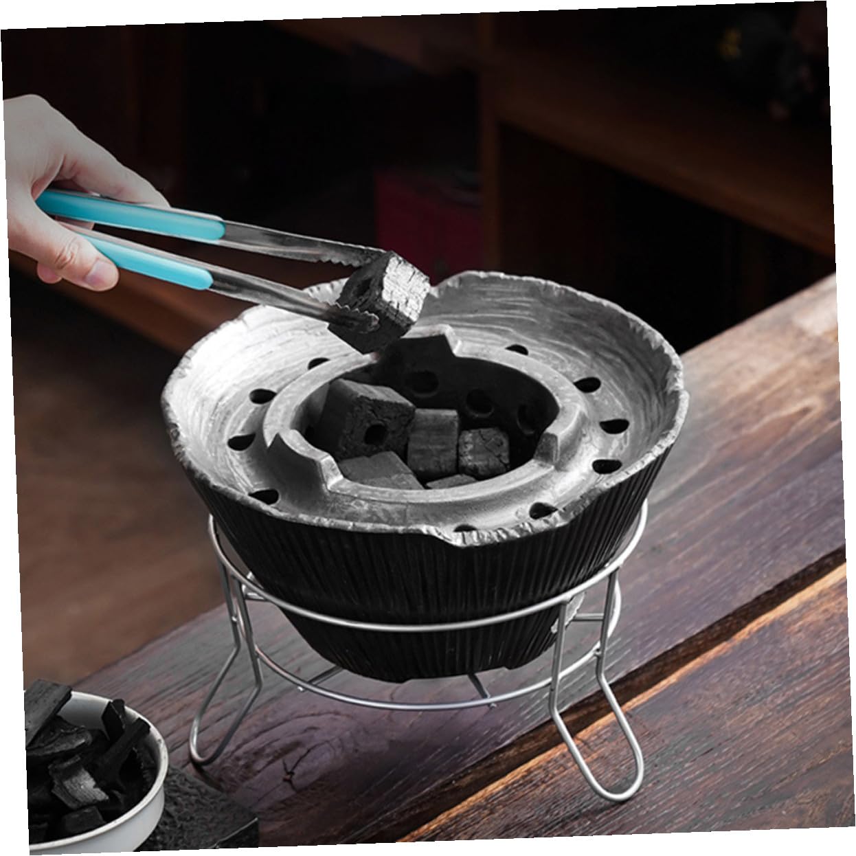 SHINEOFI Carbón Vegetal de Bambú para Barbacoa y Estufa de Chimenea al Aire Libre, Tableta de Carbón Portátil 500g para Camping y Calentamiento Multifunción