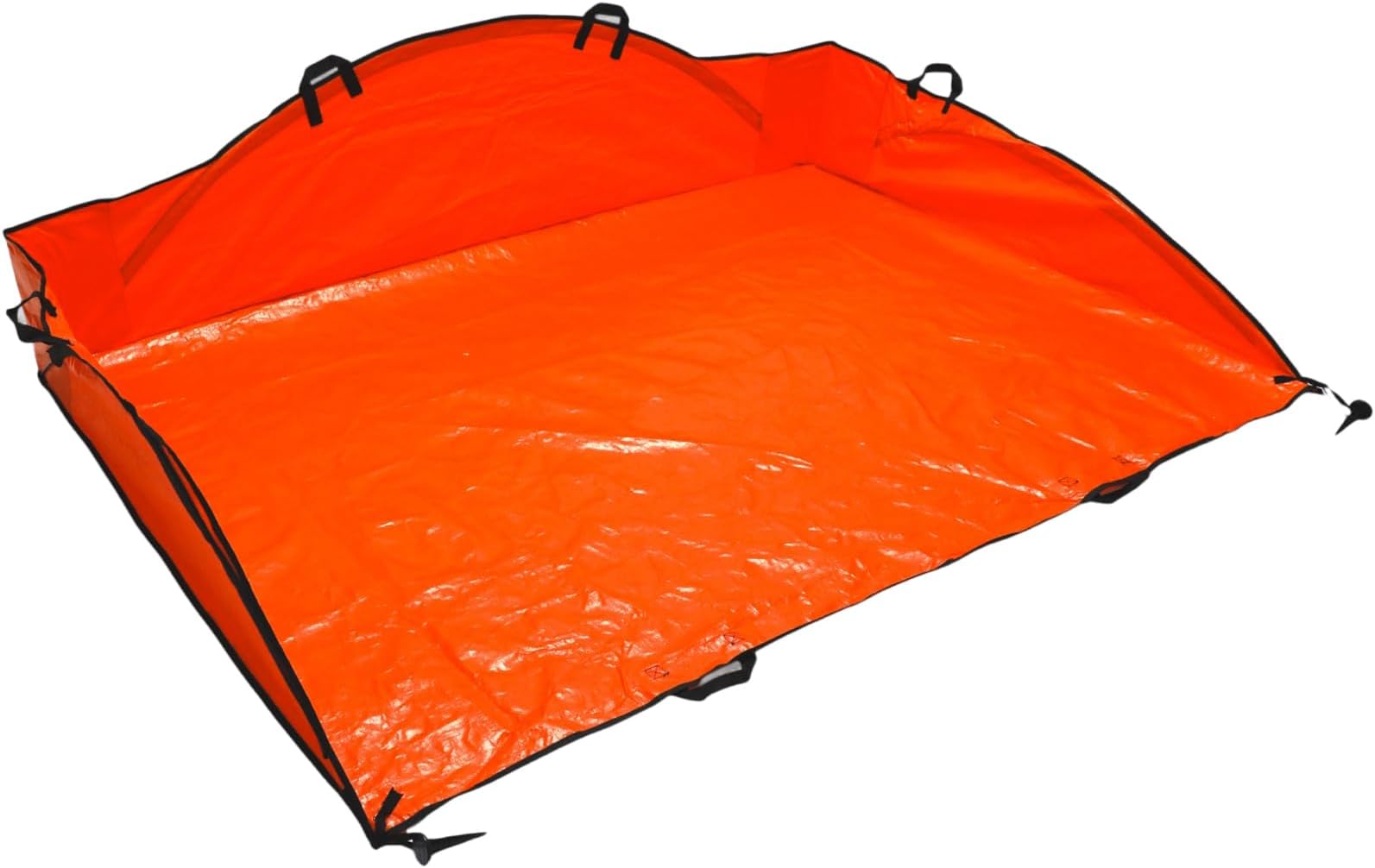 Leaf Tarp for Fast Yard Cleanup –Leaf Collection Tarp with 6 Handles & Ground Stakes – Lawn Leaf Bag for Raking, Garden Debris & Yard Waste Removal, Wind Proof, 5’ x 7’ Large Capacity