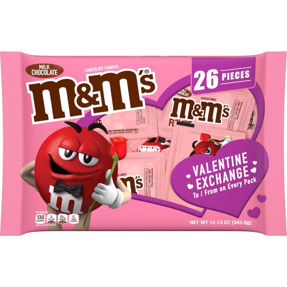 M&M'S Milk Chocolate Fun Size Valentine Chocolate Candy, 12.13 oz Bag