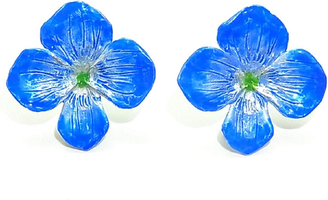 Amazon パルナートポック ピアス Palnart Poc ベロニカオックスフォードブルー 花 フラワー アクセサリー かわいい お祝い 個性的 ジュエリー レディース プレゼント イヤリング 女性 代 30代 Palnartpoc ブラフシューペリア ジュエリー 通販