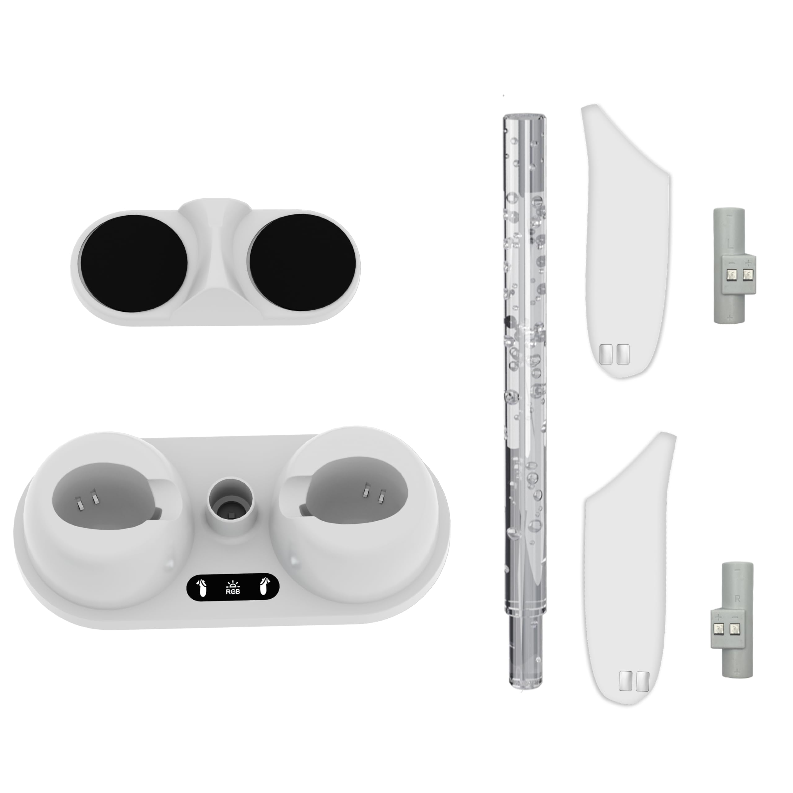 Station d'accueil VR pour Meta Quest 3, Support de Charge pour Casque VR et Support de Manette, Base de Charge avec lumières RVB et Patins antidérapants