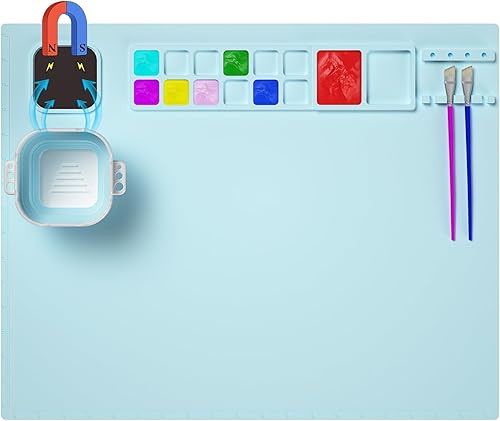 Tapete de silicona para manualidades, tapete de silicona de 20 x 16 pulgadas con taza, hoja de silicona antiadherente para fundición de joyas de