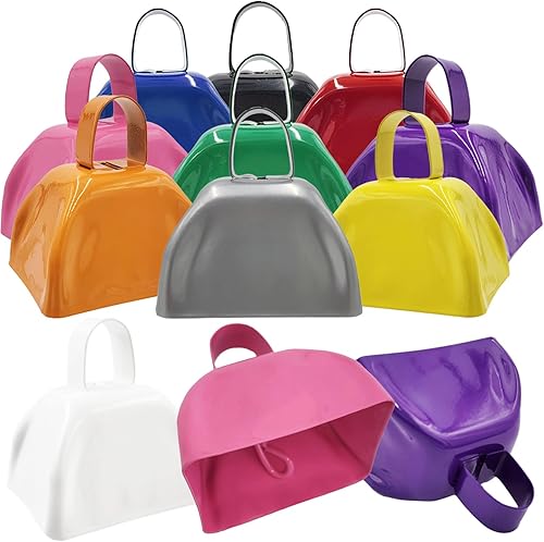 Campana de animación de Metal Cowbell Noisemaker, Año Nuevo, aula escolar, campanas de boda y campanillas de percusión, instrumentos musicales de