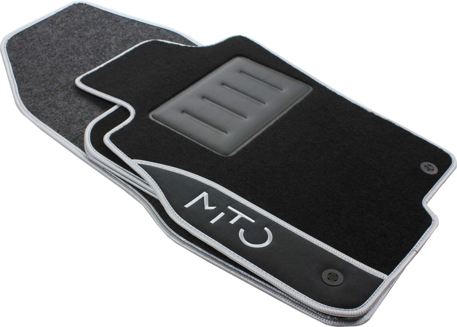 COLOR0000012A, Tappeti auto moquette antiscivolo, Su misura, 2 Ricami, Argento