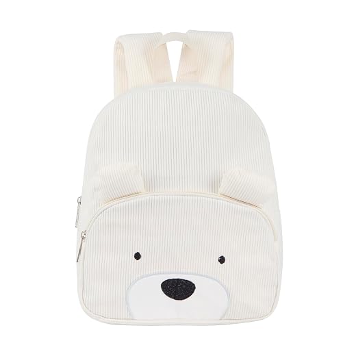 Mochila infantil de veludo cotelê para meninos e meninas 3-6 anos pré-escolar, jardim de infância, urso fofo, mochila de viagem para creche