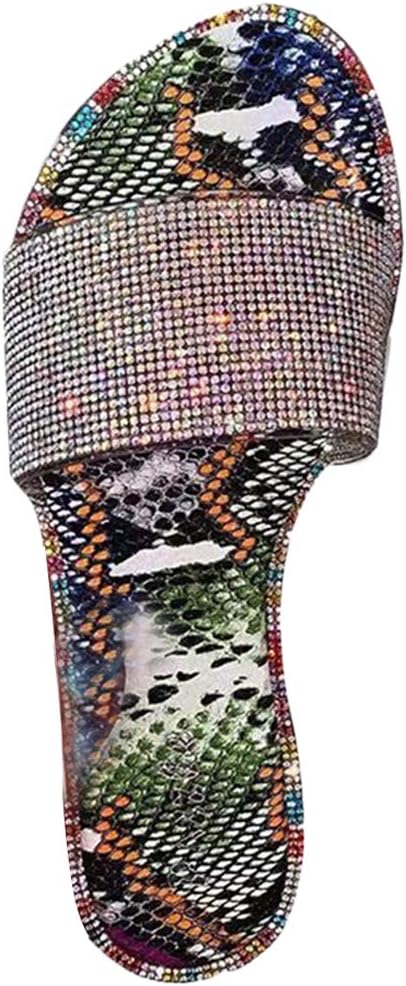 ORANDESIGNE Sandali Donna Con Diamantini – Tacco Basso 2 Cm, Comodi Per Spiaggia E Casa