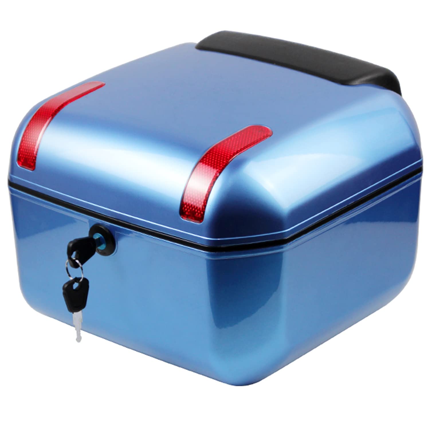 45L Motocykl Top Box Wodoodporne, Bezpieczne etui do przechowywania kasków z zamkiem i odbłyśnikami do skutera Lowrider, trwały uchwyt do bagaży ABS, łatwa instalacja uniwersalne pudełko ogonowe