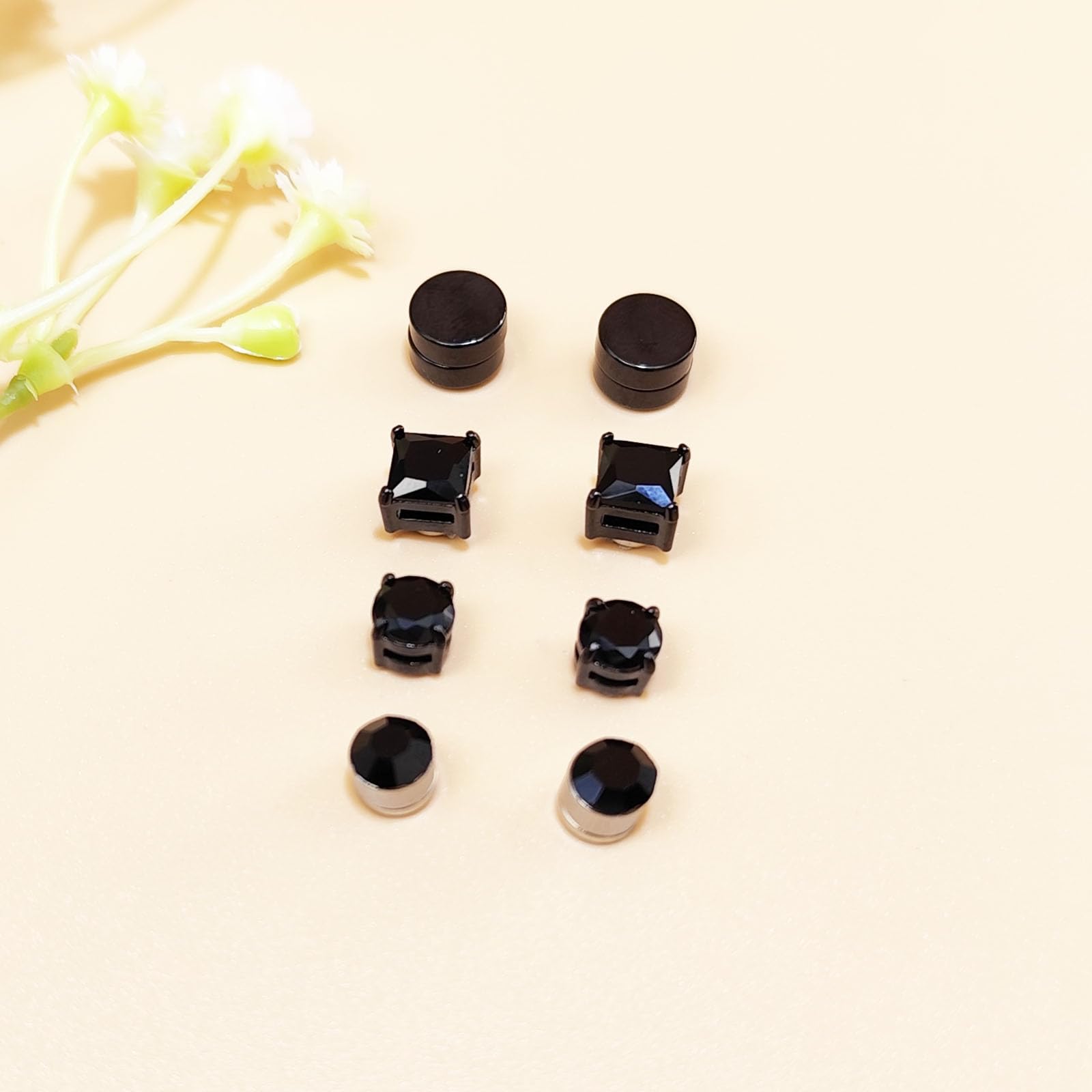 Pendientes magnéticos Acero inoxidable Pendientes sin perforar Pendientes punk CZ
