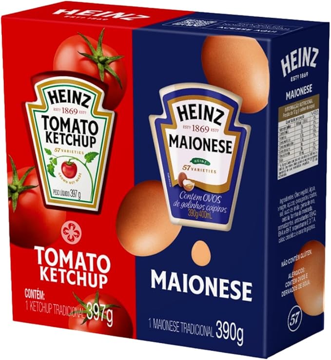Heinz Pack Ketchup 397G + Maionese 390G Heinz Pack Ketchup 397G + Maionese 390G