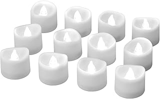 eLander LED Tea Lights Flameless Candle with Timer, 6 Hours on and 18 Hours Off, 1.4 x 1.3 Inch, Cool White, [12 Pack]