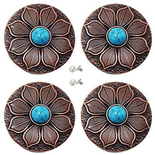 CHALLENGER Set of 4 Screw Back Conchos Western Saddle Bridle Tack 1-1/4