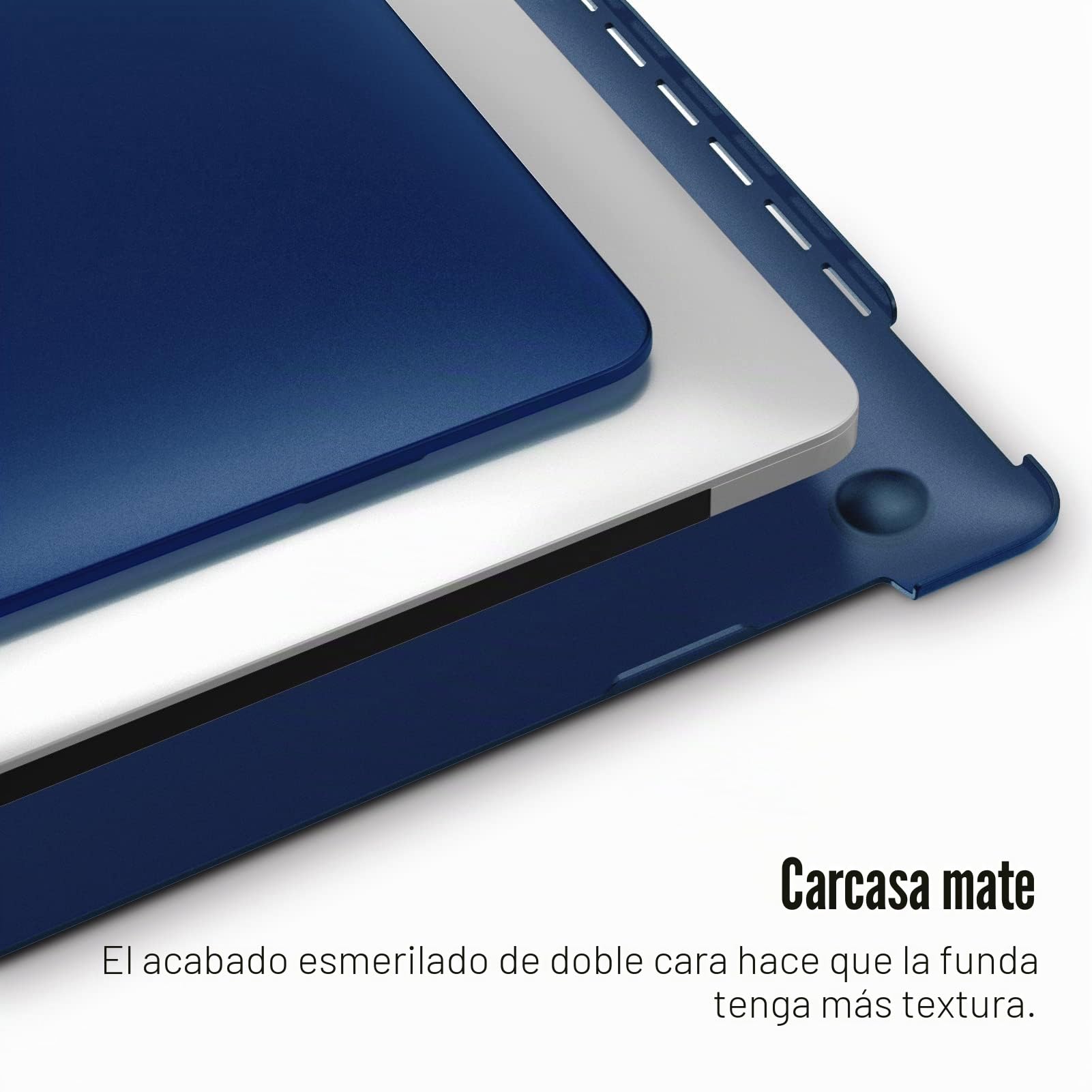 Fintie Funda Compatible con MacBook Pro 13" M2/M1 (2016-2022) Carcasa Dura y Fina con Acabado Mate para Modelo A2338/A2289/A2251/A2159/A1989/A1706/A1708, Translúcido Azul Marino