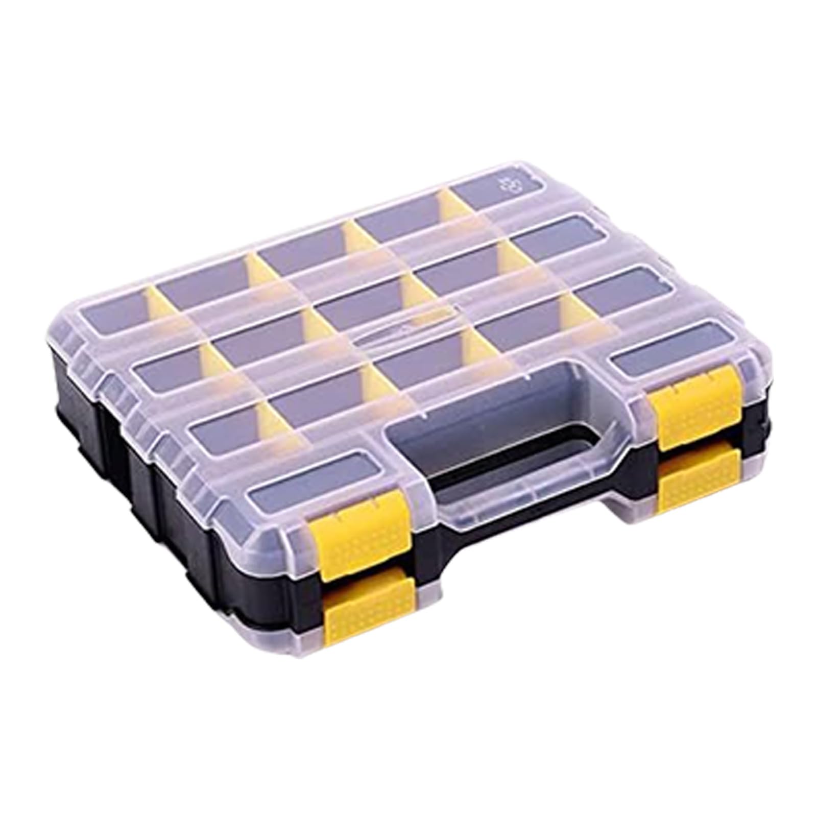 LUJIAXI Tool Box with Clear Lid Double Side 34-Compartments Organizers Box with Removable Dividers for Hardware, Screws Double Side Tool Organizers