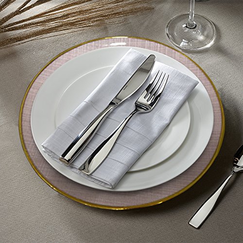 Chargeit By Jay Laurel Charger Plate 13” Decorative Glass Service Plate For Home, Professional Dining, Perfect For Upscale Events, Dinner Parties, Weddings, Banquets, Catering, 1 Piece, Pink #TOP1