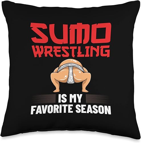 Sumo Wrestling Japanese Wrestler Sport Mawashi - Almohada (16 x 16 pulgadas), multicolor