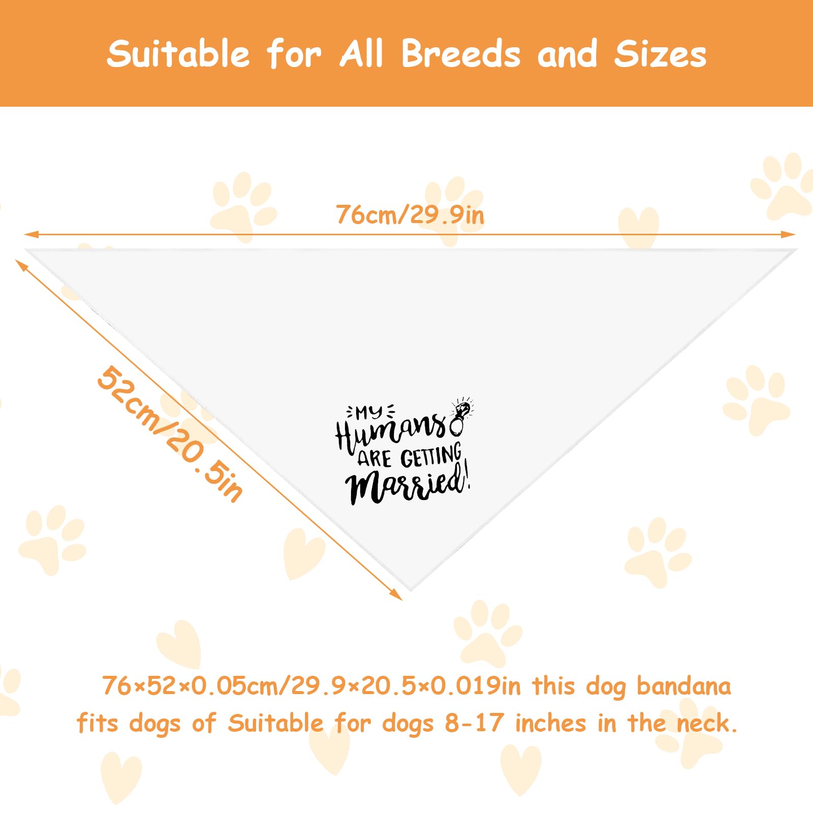 WLLHYF Regalo di fidanzamento Bandana per cani My Humans are Getting Married Sciarpa per animali domestici Annuncio di fidanzamento Bandana per cani Accessori per animali domestici per gli amanti dei