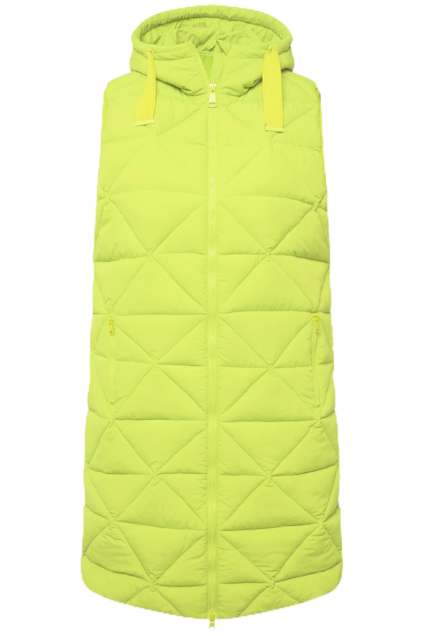 Ulla Popken Damen große Größen Übergrößen Plus Size Long-Steppweste, A-Linie, Kapuze 831805