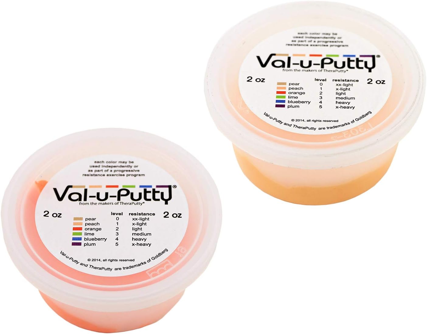 Exercise Putty - Peach, Orange - 2 oz Each - Bundle