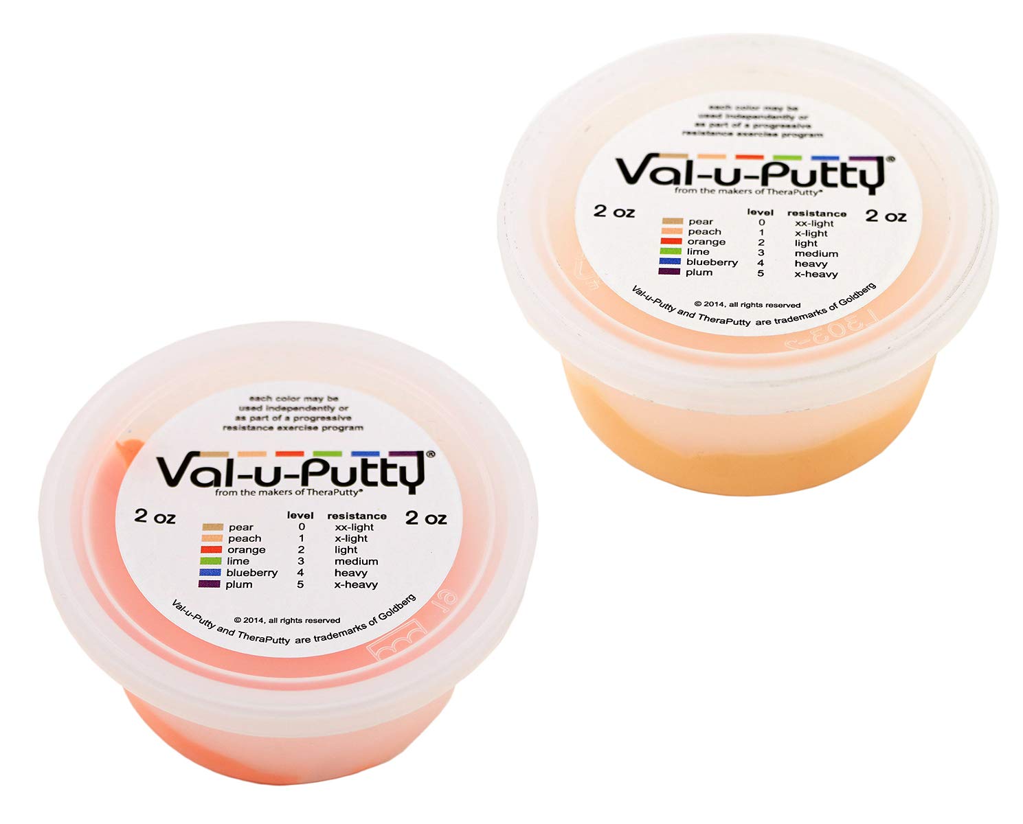Val-u-Putty Exercise Putty - Peach, Orange - 2 oz Each - Bundle