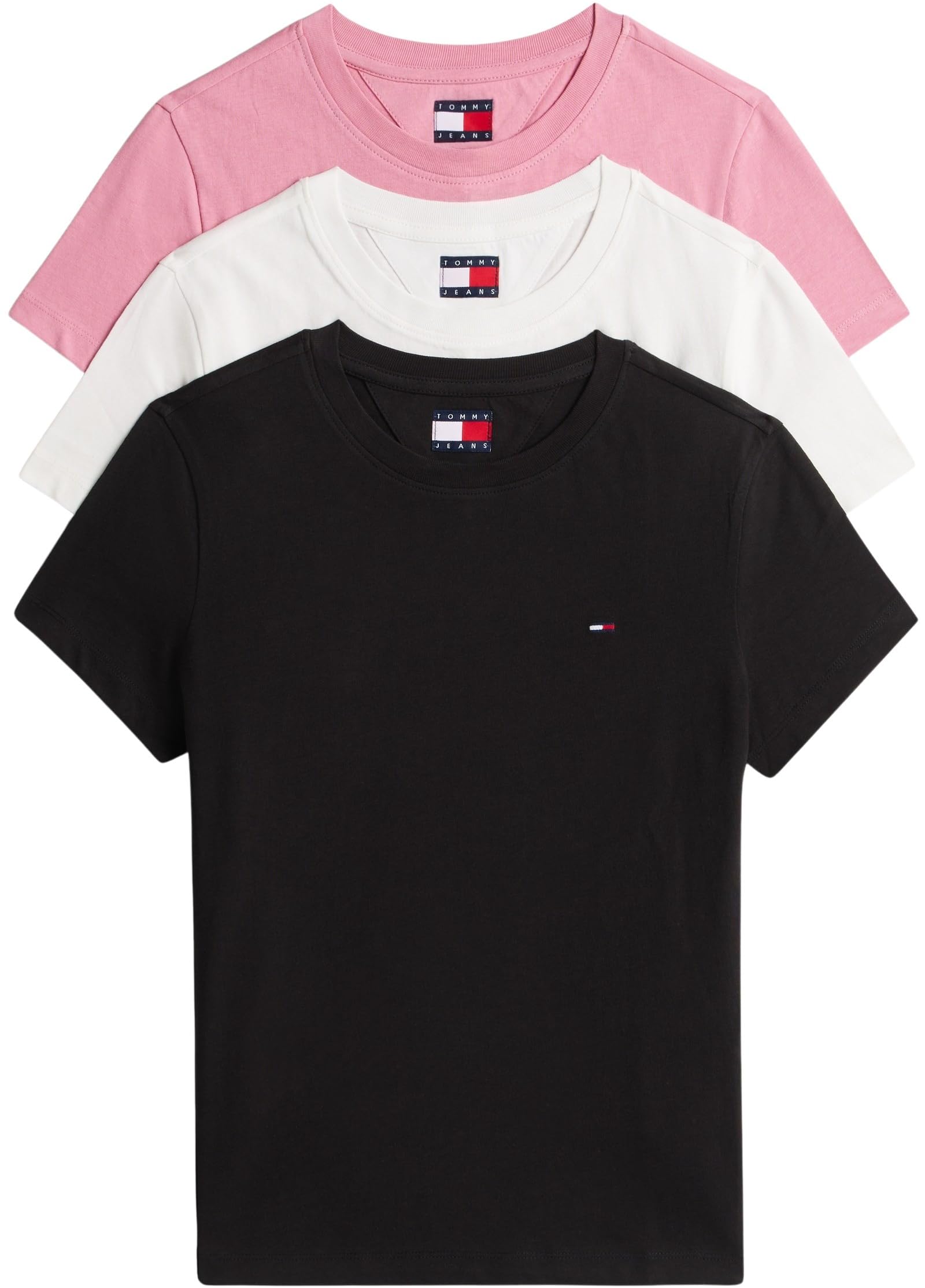 Tommy Jeans Damen Tjw 3pack C-Neck Tee Dw0dw22175 S/S T-Shirt (1er Pack)