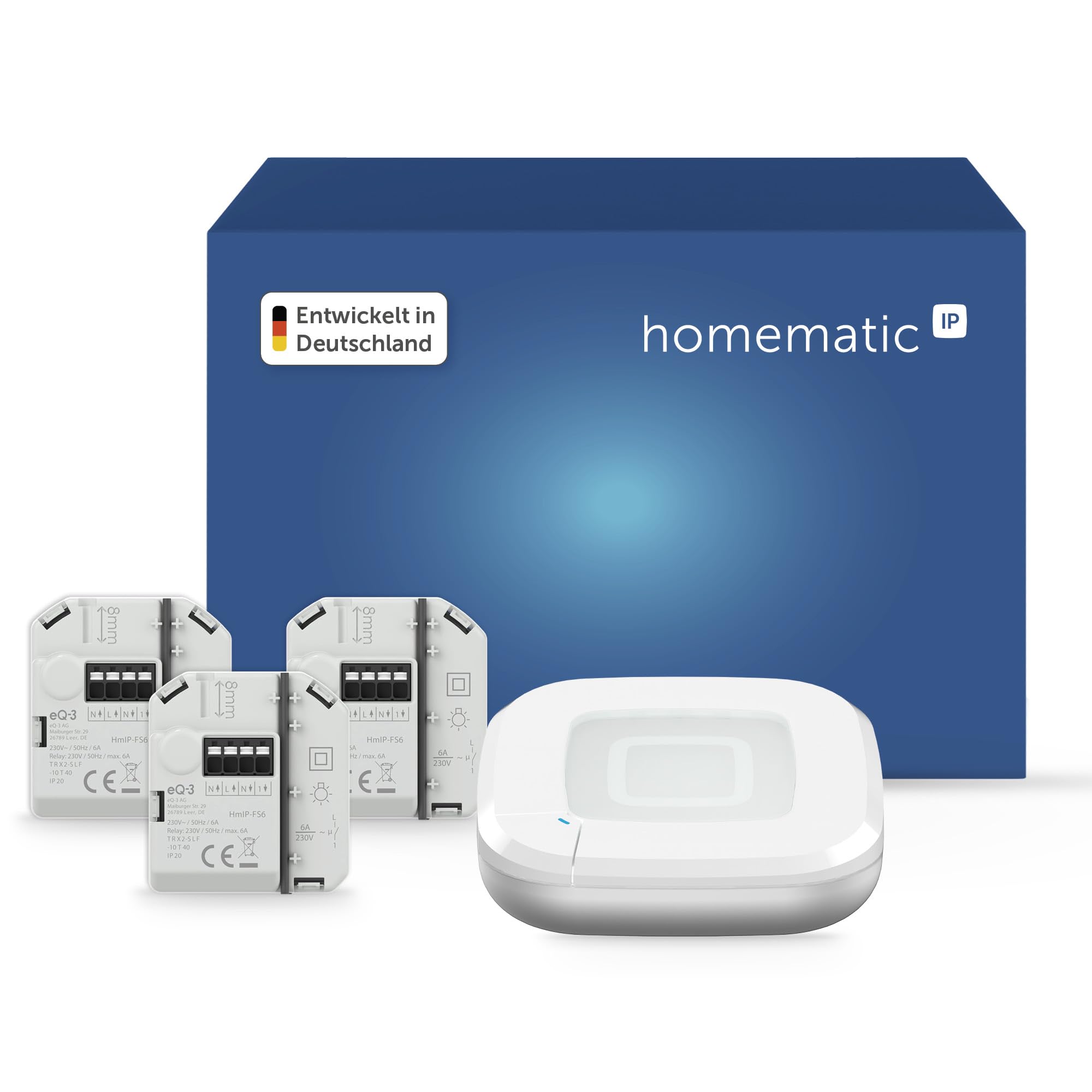 Homematic IP Access Point 2 + 3X Schaltaktor (6 A) – Unterputz