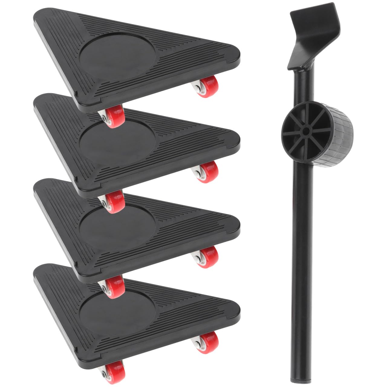Carrelli Mobili Triangolari con Ruote Girevoli in Metallo Antiscivolo per Spostare Mobili Pesanti e Elettrodomestici Kit Sollevatore e Rialzo per Trasporto Efficiente in Casa e