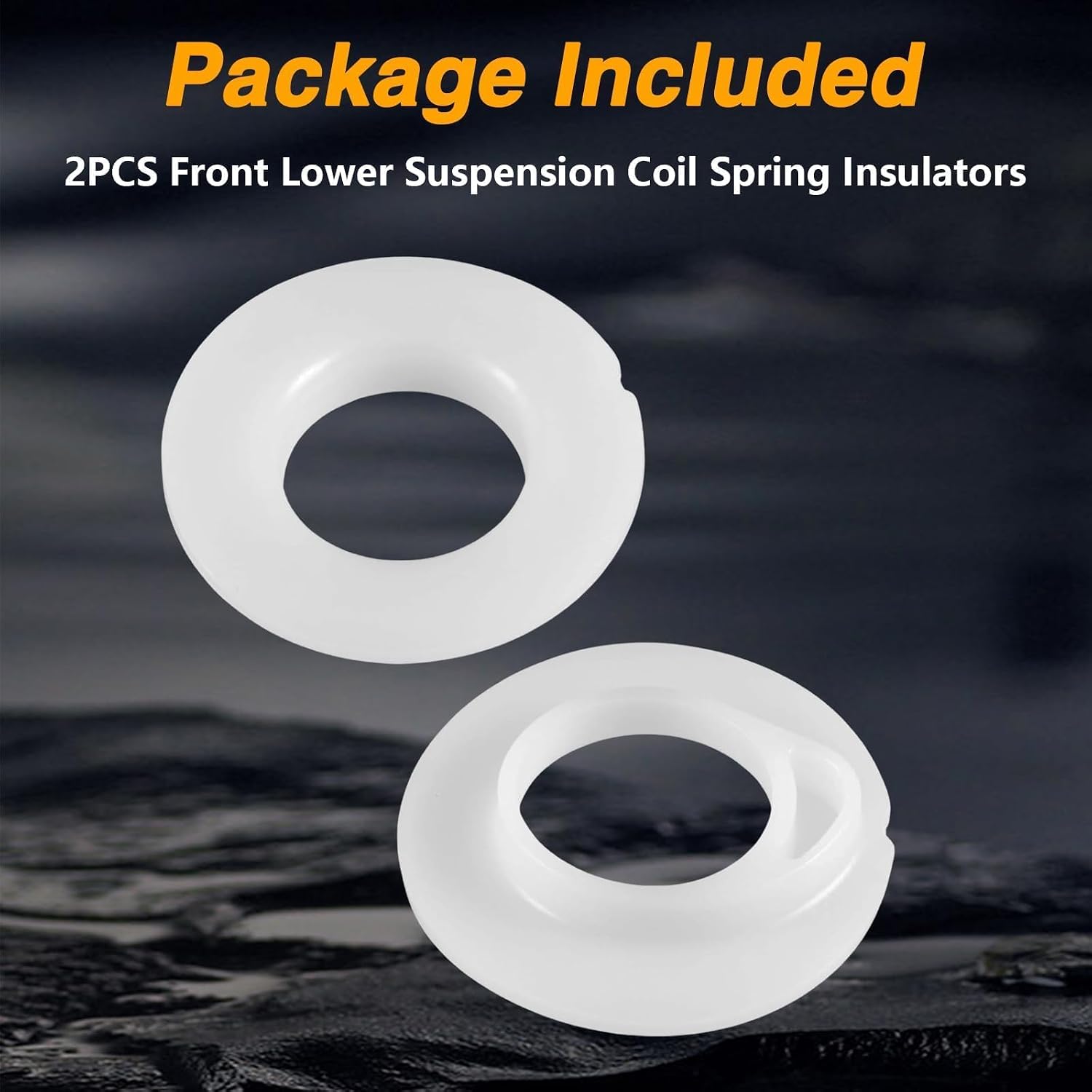 2 PCS Front Lower Suspension Coil Spring Insulators，Hight Duty Lower Spring Insulator Upper Bracket Insulator Fits for Ford F-150 F-250 F-350 Rear Wheel Drive (2WD) Models Only Replace# E8TZ-5414-B