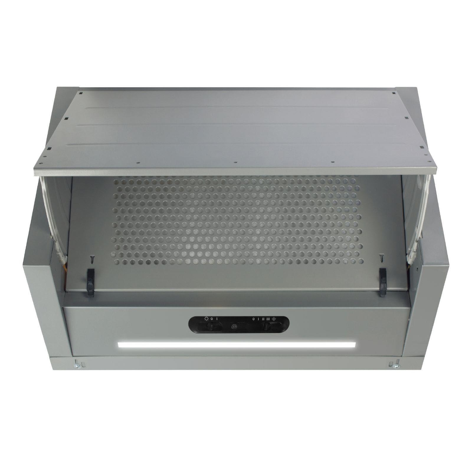 SIA INT60SS 60cm Silver Integrated Built In Cooker Hood Kitchen Extractor Fan — view 2