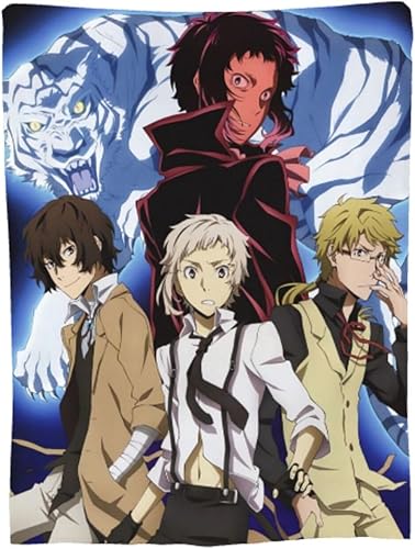 Miniatura 3 de Bungo - Manta de anime para perros callejeros, manta de forro polar súper suave para sofá, cama, sofá, viajes, campamento, 50 x 40 pulgadas