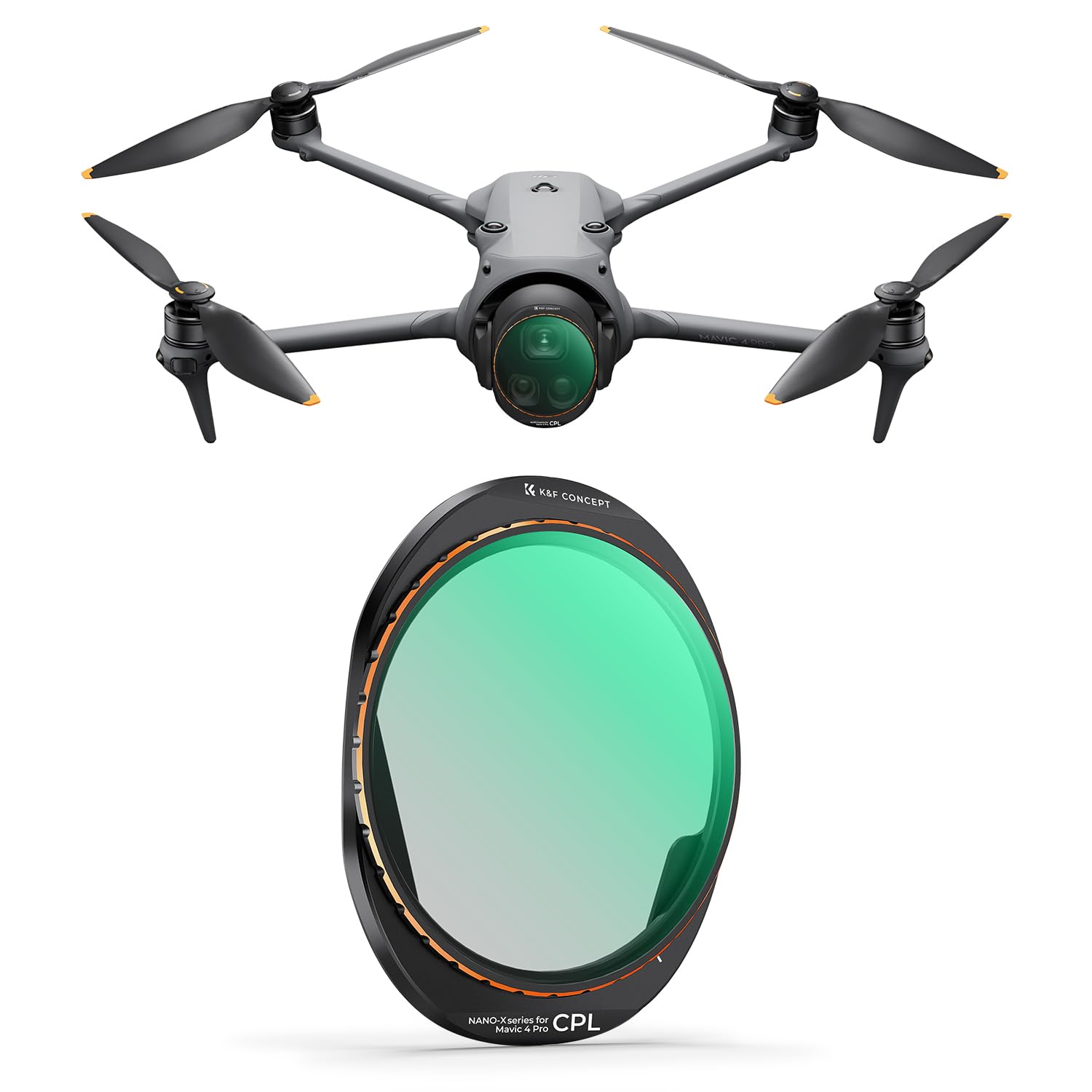 K&F CONCEPT Filtro Polarizzatore Circolare CPL Compatibile con DJI Mavic 4 Pro, Vetro Ottico HD Multi Rivestimento Accessorio per Obiettivo del Drone, Senza Alterazioni di Colore e Riflessi
