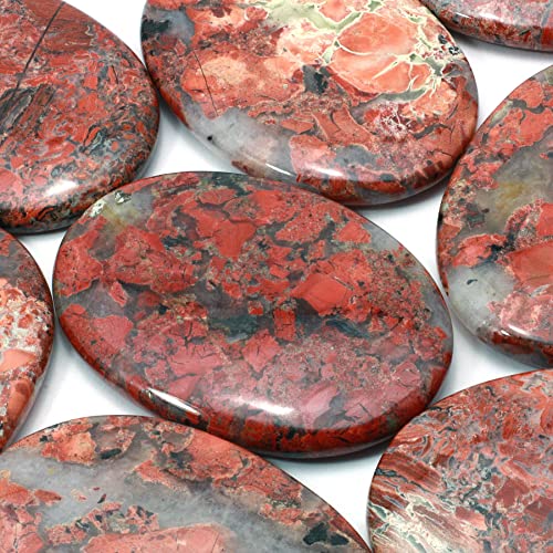 CrystalAge Poppy Jasper Palm Stone ~70x50mm