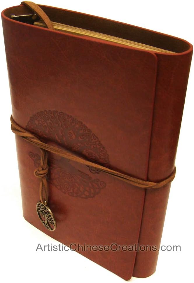 Chinese Stationary - Chinese Leather Journal - Tree of Life - Brown