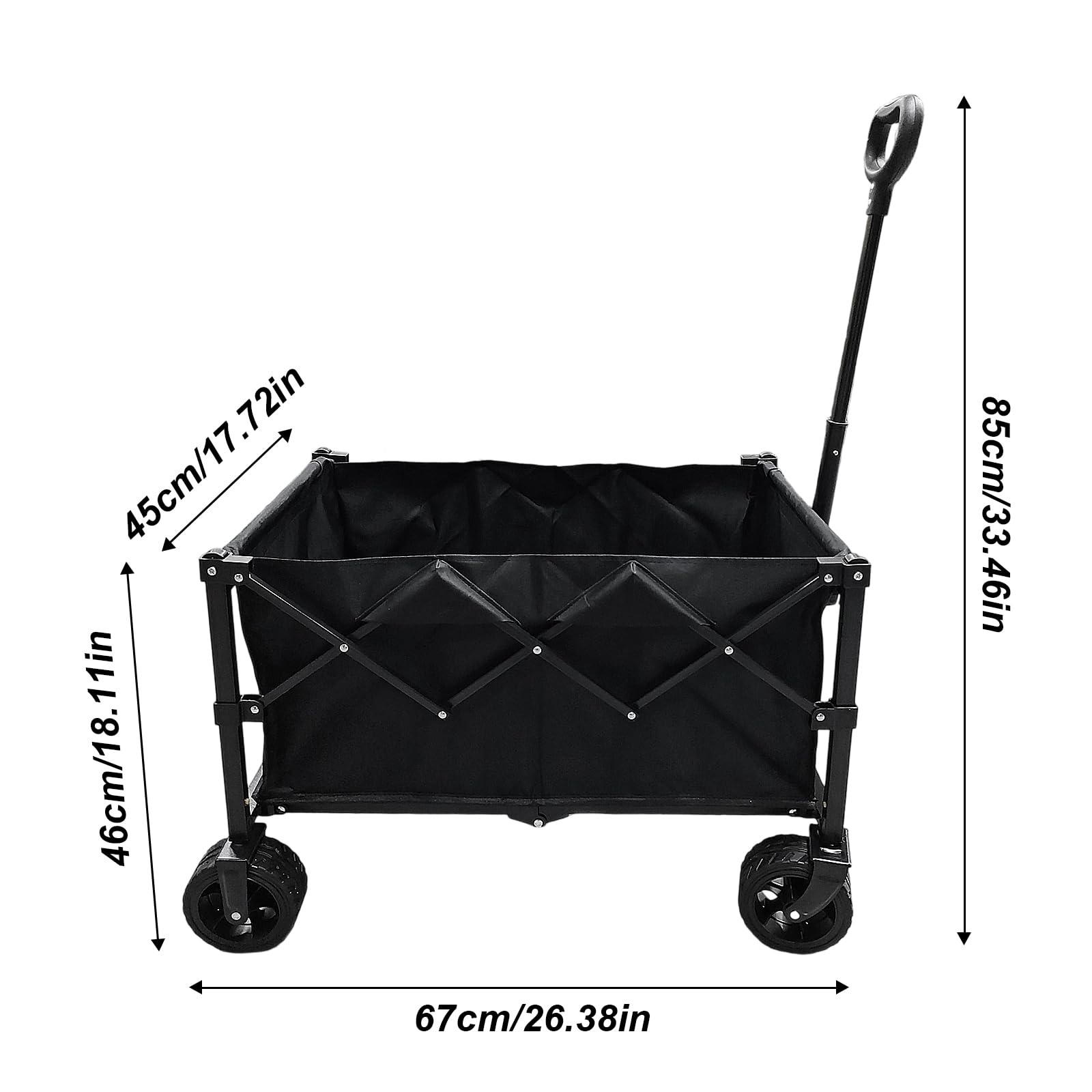 Carrello pieghevole 180 kg, carrello da spiaggia pieghevole con pneumatici | Carrello da spiaggia compatto fuoristrada, tessuto Oxford rimovibile, manico regolabile, per campeggio, giardino, shopping