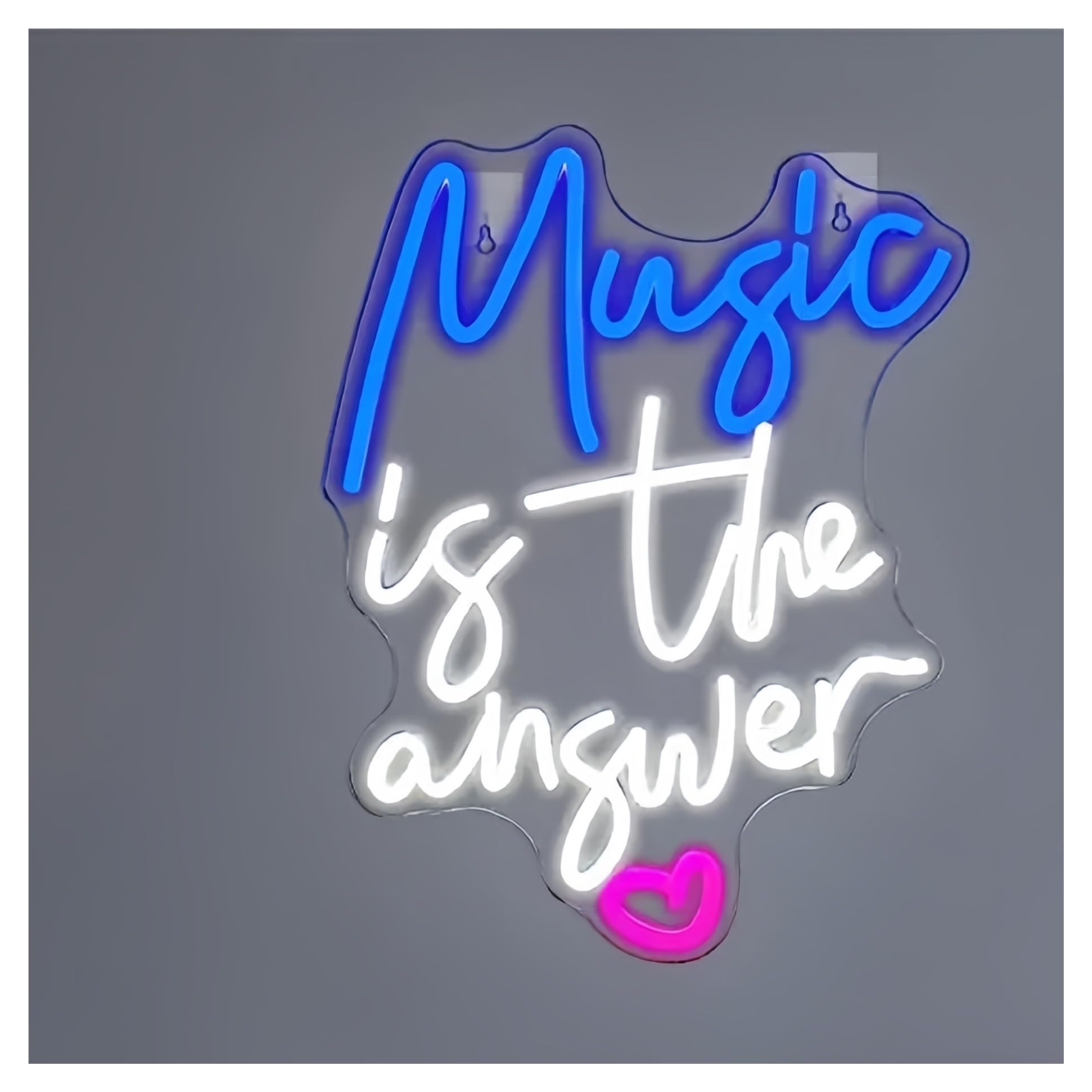LEMST Signs Lamp Music is The Answer Neon Signs USB Powered, Lettera Neon Lights Suitable for Wall Decor Dimmable Night Lights 32cmx42cm(B)